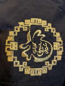 Men's Navy Blue Chinese Scripted Shirt!