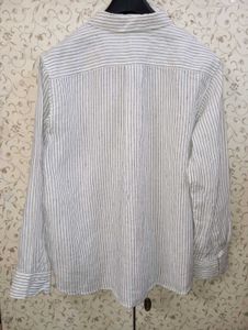 linen Classic Striped Button-Up Shirt