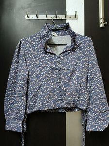 Floral Print Button-Up Blouse