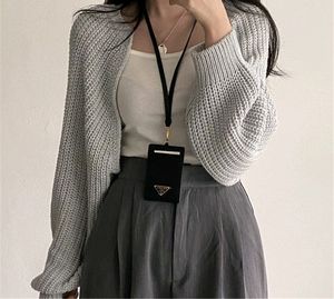 Grey Knit Bolera Cardigan
