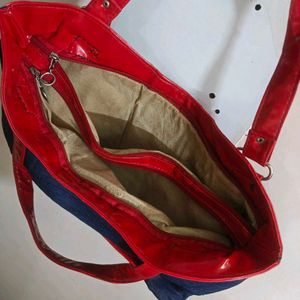 🆕 Red &amp; Denim Handbag