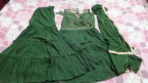Mehendi Green Peplum Sharara Set