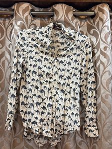 Unique Camel Print Button-Down Shirt