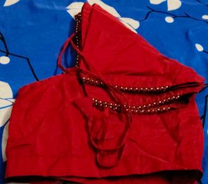 Elegant Red Embellished Blouse