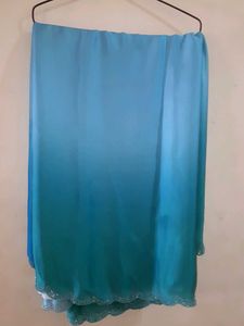 Stunning Ombre Blue Saree with Embellished Border
