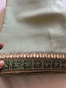 Pista green organza saree(brand new)
