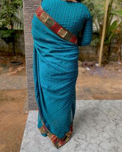 Elegant Blue Printed Saree
