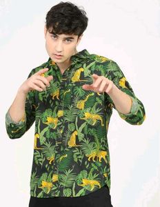Men's Tropical Leopard Print Shirt