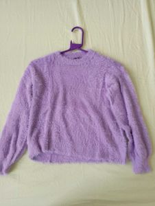 Cozy Lavender Fuzzy Sweater