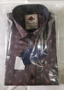 Men's Printed Casual Purple Shirt Cotton Formal XL