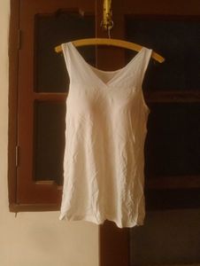 White V-Neck Tank Top