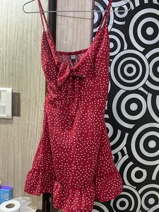 Polka Dot Red Tie Dress