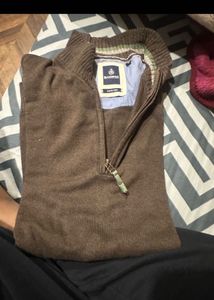 Blackberrys Original Brown Quarter-Zip Knit Sweate