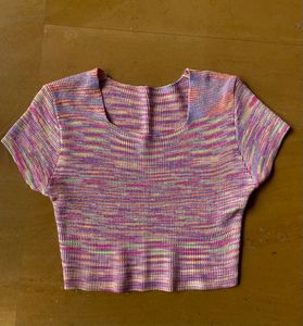 Cropped Knit Top, korean style Shirt