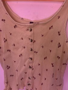 Floral Ribbed Tank Top