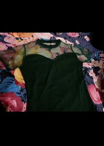 Green Sheer Detail Top