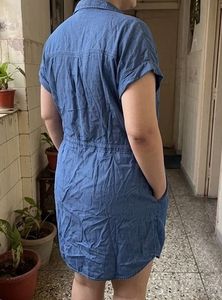 Women's Blue Denim Shirt Dress