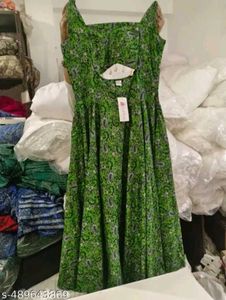 Stylish Green Printed Maxi Dress