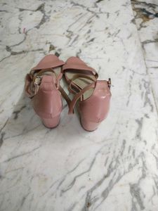 Stylish Cream Chain Detail Block Heels