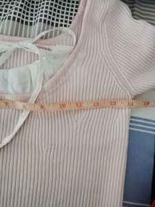 Pink Ribbed Long Sleeve Top