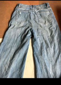 Wide Leg Distressed Jeans