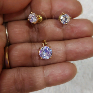 solitaire pendant set