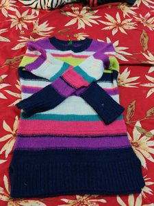 Striped Knit Sweater For 4-6 Years Baby