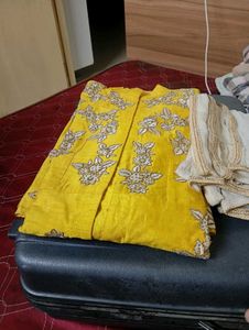 Yellow Embroidered Lehenga Choli Set