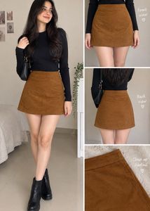 Brown Suede Mini Skirt