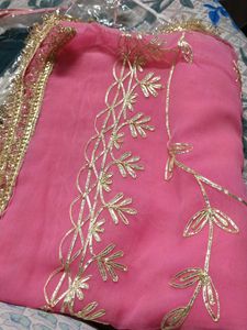 Stunning Pink  with Gold Embellishments