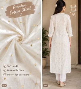 Elegant White Kurta with Subtle Print