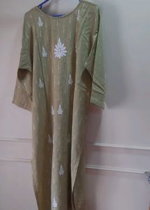 Green chex Embroidered Kurti
