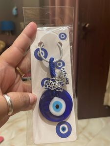Evil Eye Keychain with Butterfly Charm