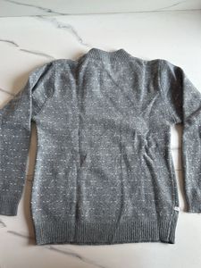 Gray Reindeer Knit Sweater