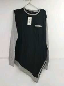 Men's Classic Black T-Shirt with Grey Trim