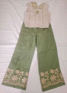 Embroidered Green Western Wear Dress