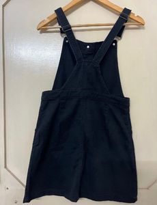 H&amp;M Dungaree Black Pinafore Dress