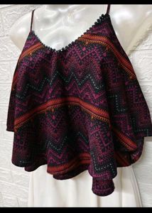 Boho Patterned sleevless  Crop Top