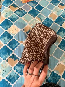 Stylish Brown Geometric Pouch