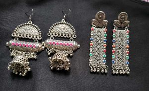 2 set of Oxidized Jhumka Earrings✨♥️