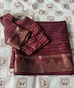 Seematti brown saree with blouse