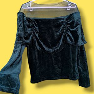 Elegant Velvet Off-Shoulder Top