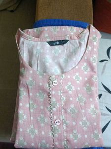 Peach Printed Kurta