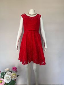 Elegant Red Lace Dress