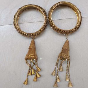 GOLDEN METAL LATKAN BANGLES 3