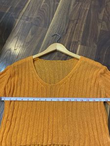 URBANIC Cropped Orange Knit Top