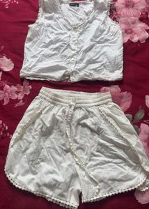 Cozy White Cotton Pajama Set