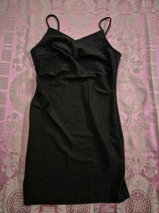 Sleek Black Slip Dress, size:S
