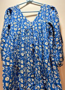 Blue Floral Print Top
