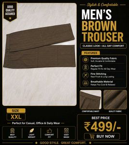 Men's Brown Striped Trousers